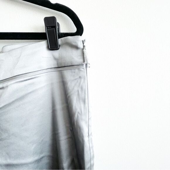 CACHE Shiny Silver Satin Slim Ankle Dress Pants Women's 6 Party Formal NWT - Picture 5 of 10
